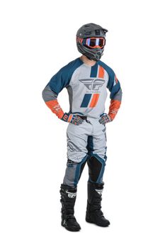 Tenue Cross 2019 Fly Racing Evolution DST - Bleu Gris Orange