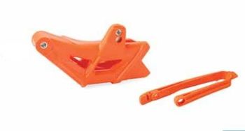 Kit guide chaine+ patin de bras oscillant POLISPORT KTM Orange