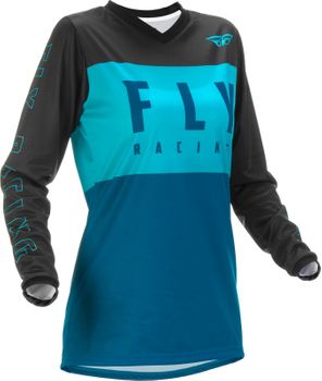 Maillot cross Femme Fly Racing 2022 F-16 - Aqua Bleu Turquoise Noir