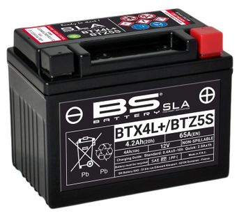 Batterie moto 12v BS YTX4L SLA activée usine