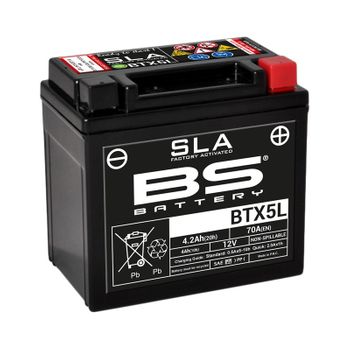 Batterie moto 12v BS YTX5L SLA activée usine
