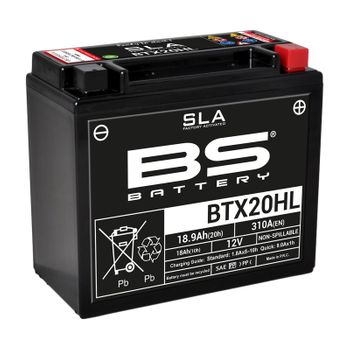 Batterie moto 12v BS YTX20HL SLA activée usine