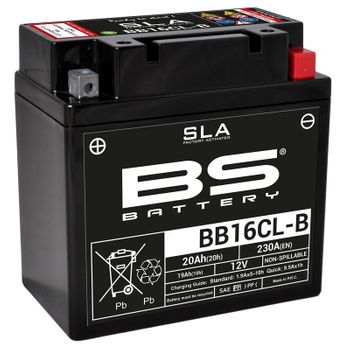 Batterie moto 12v BS YB16CL-B SLA activée usine