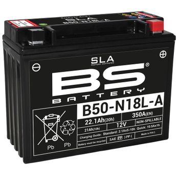Batterie moto 12v BS Y50N18L-A SLA activée Usine