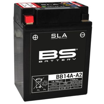 Batterie moto 12v BS YB14A-A2 SLA activée usine